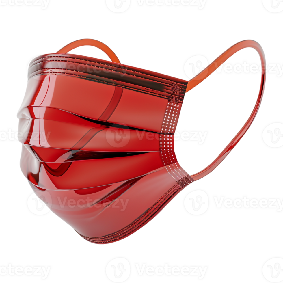 AI generated 3D Rendering of a Medical Face Mask on Transparent Background - Ai Generated png