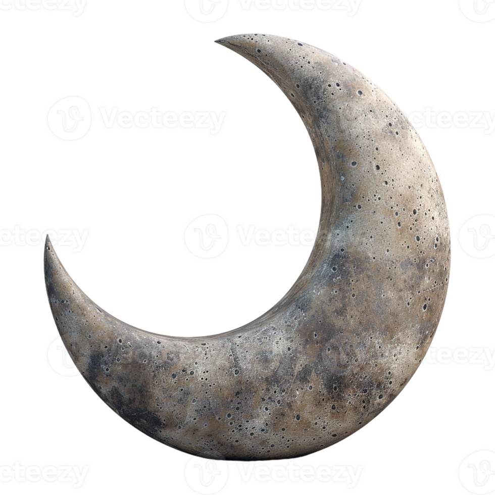 AI generated 3D Rendering of a Ramadan Moon on Transparent Background - Ai Generated png