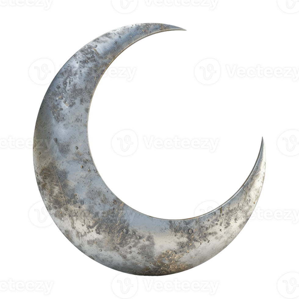 AI generated 3D Rendering of a Ramadan Moon on Transparent Background - Ai Generated png