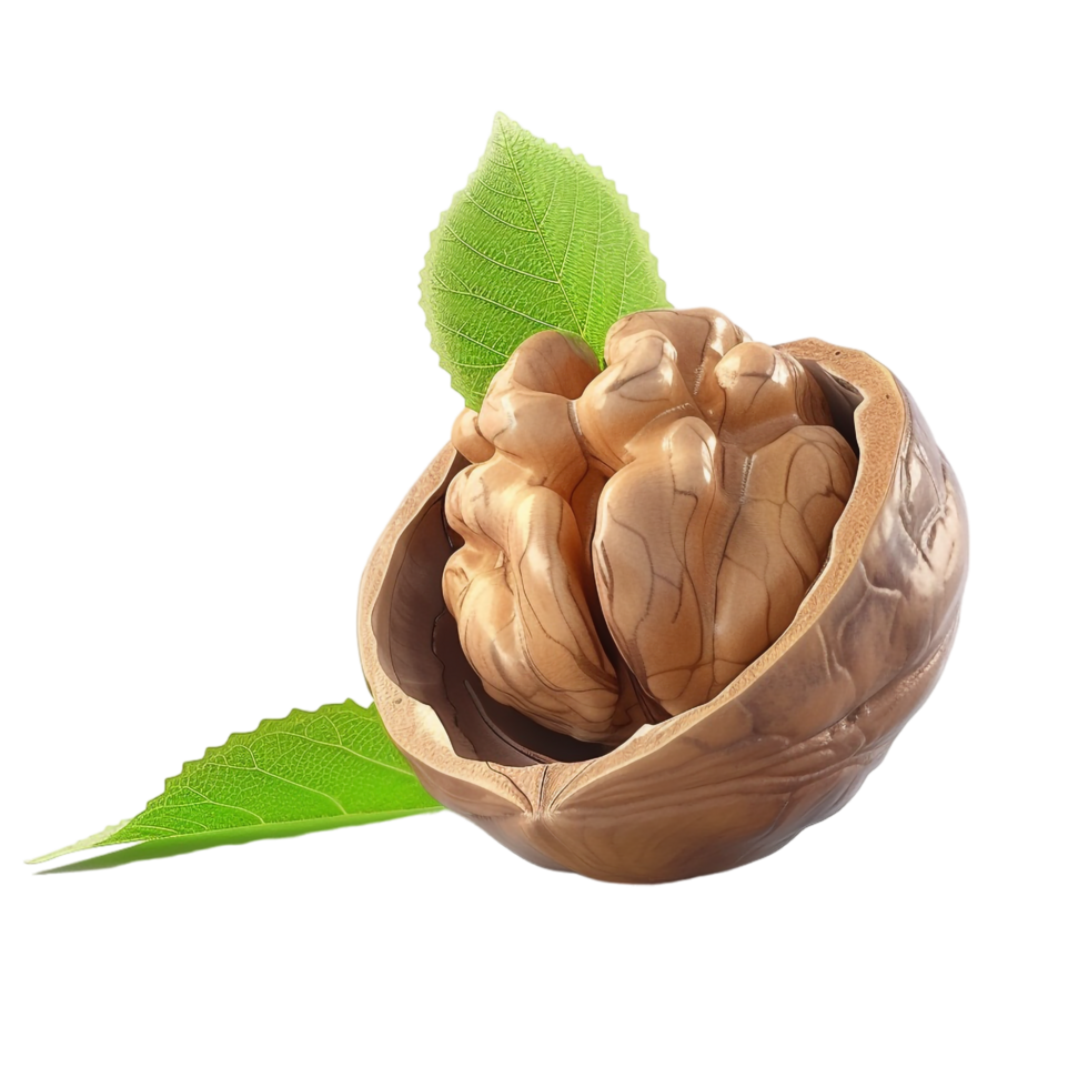AI generated 3D Rendering of a Walnuts on Transparent Background - Ai Generated png