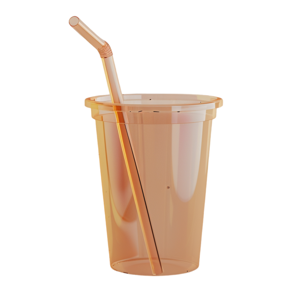 ai generiert 3d Rendern von ein leeren Saft Box mit Stroh auf transparent Hintergrund - - ai generiert png