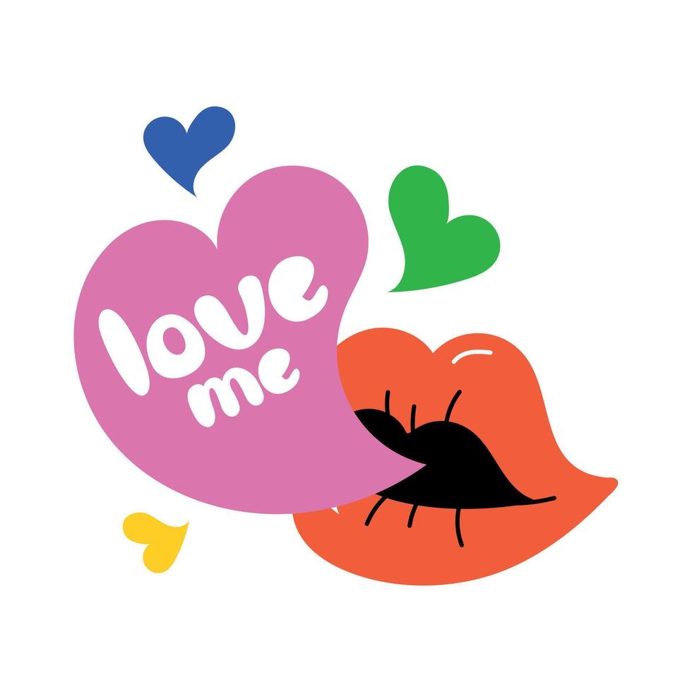 Trendy Love Me vector