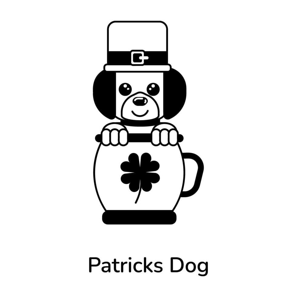 Trendy Patricks Dog vector