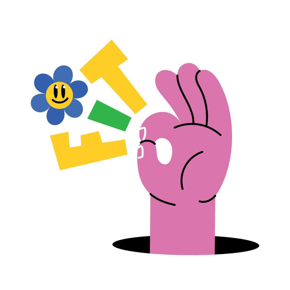 Trendy Okay Gesture vector