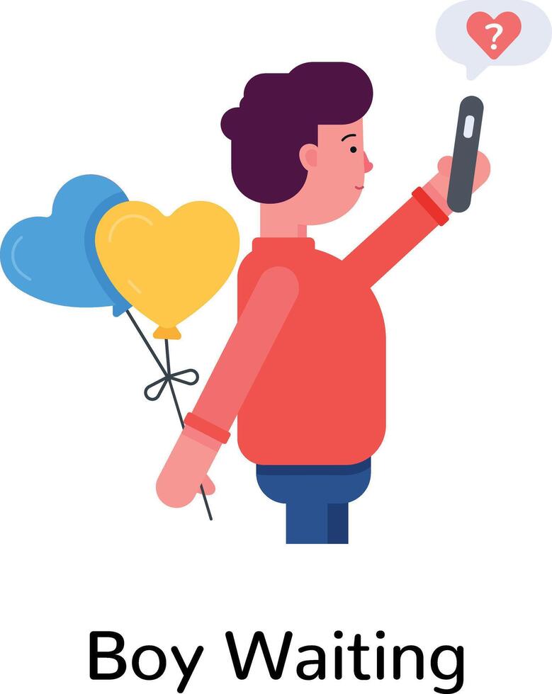 Trendy Boy Waiting vector