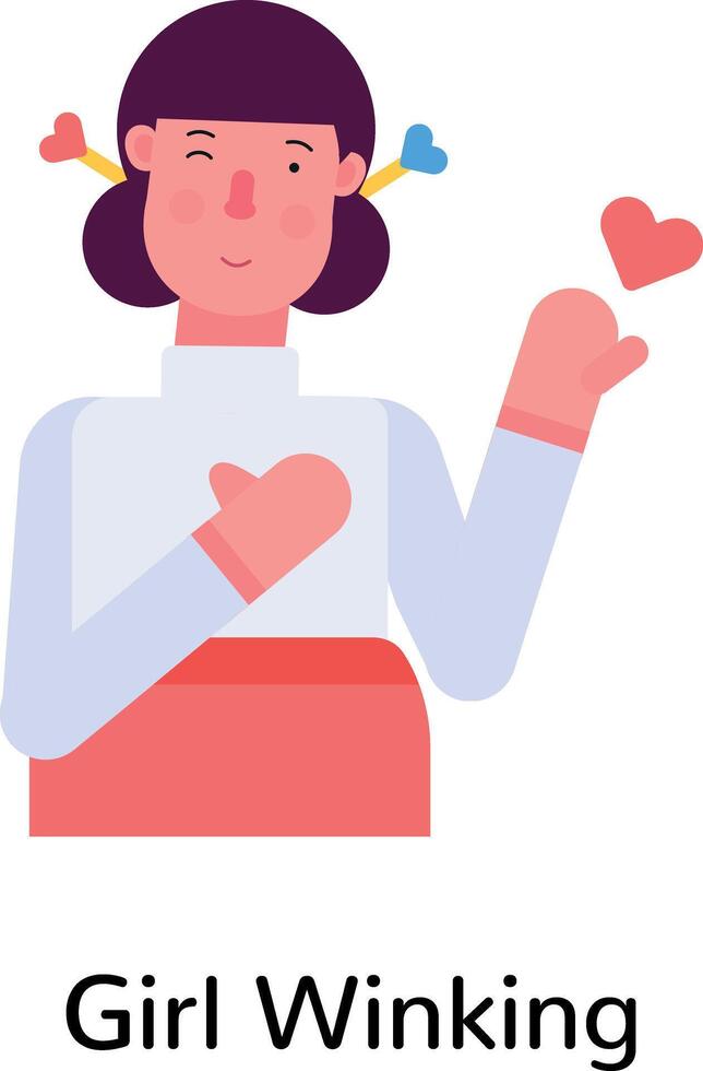 Trendy Girl Winking vector