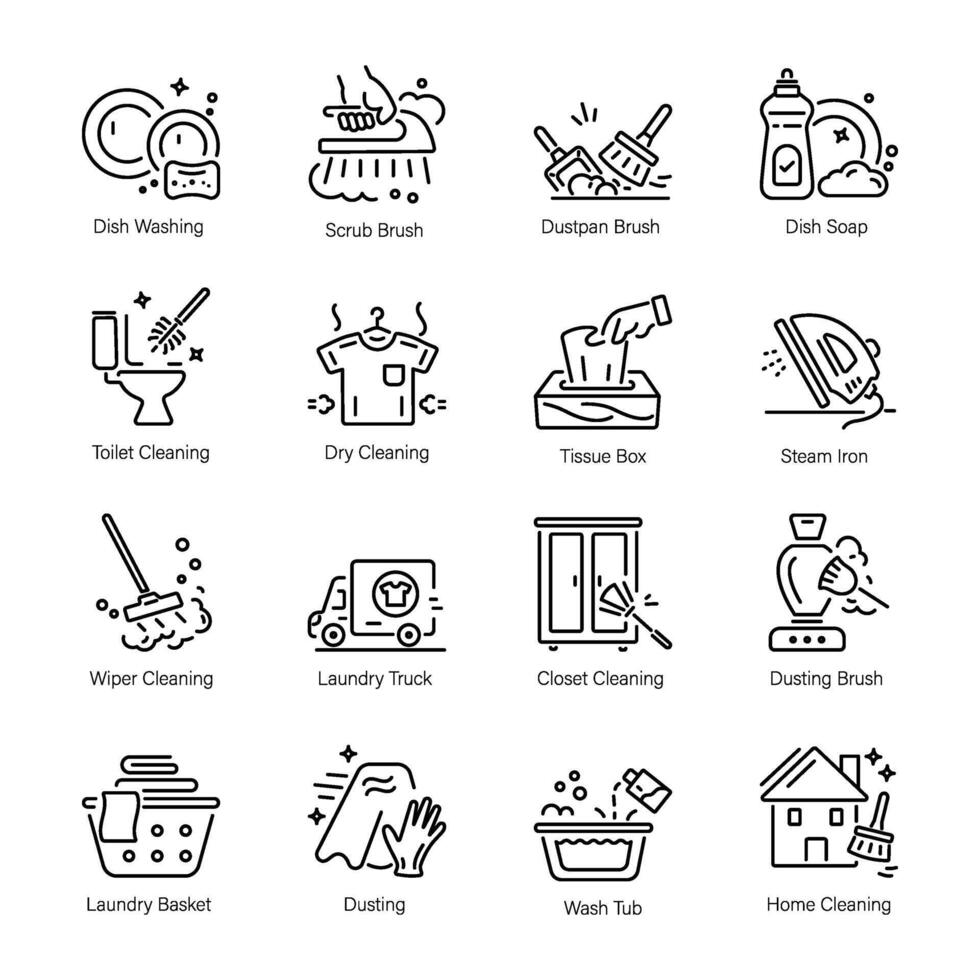 Modern Set of Cleanliness Line Icons vector