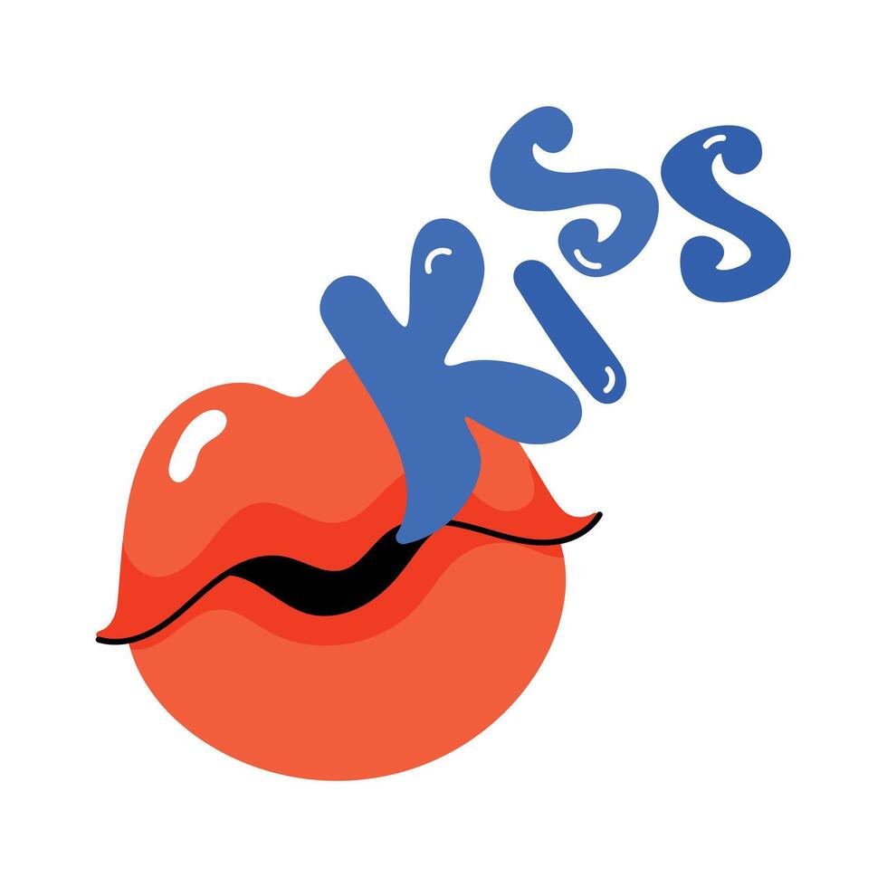 Trendy Kiss Concepts vector
