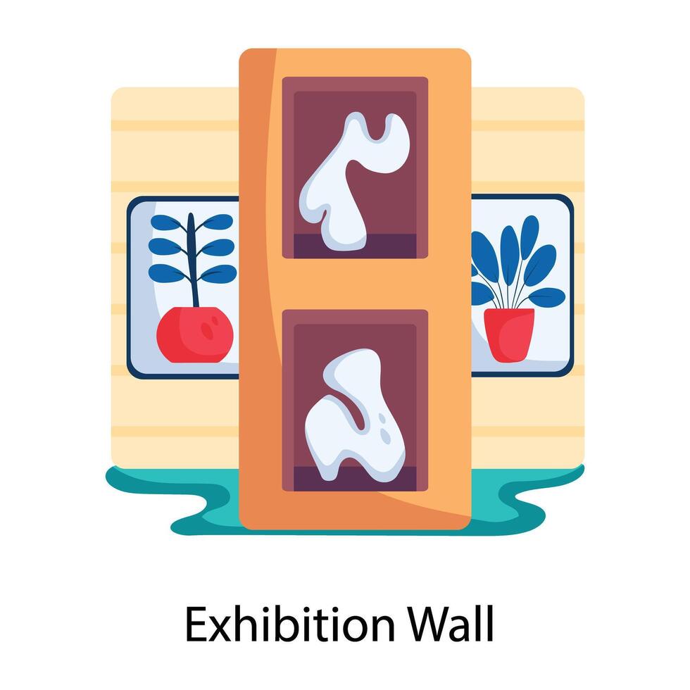 Trendy Exhibition Wall vector