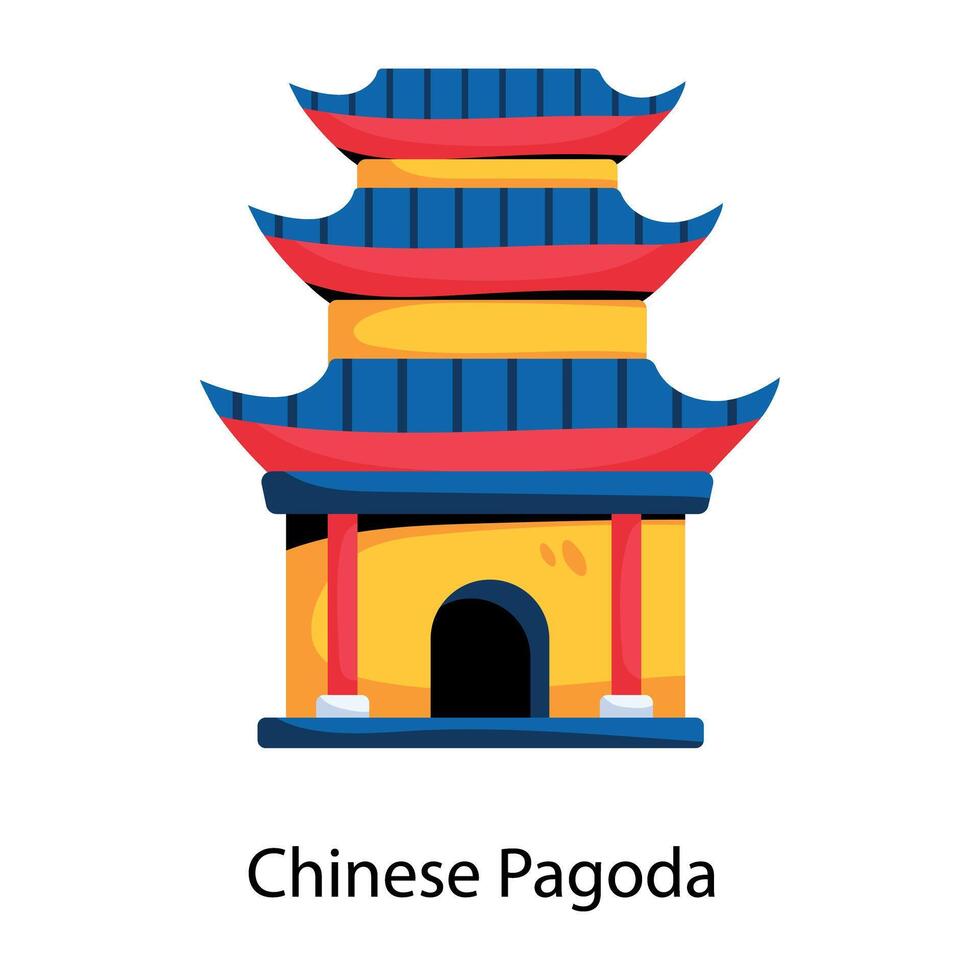 Trendy Chinese Pagoda vector