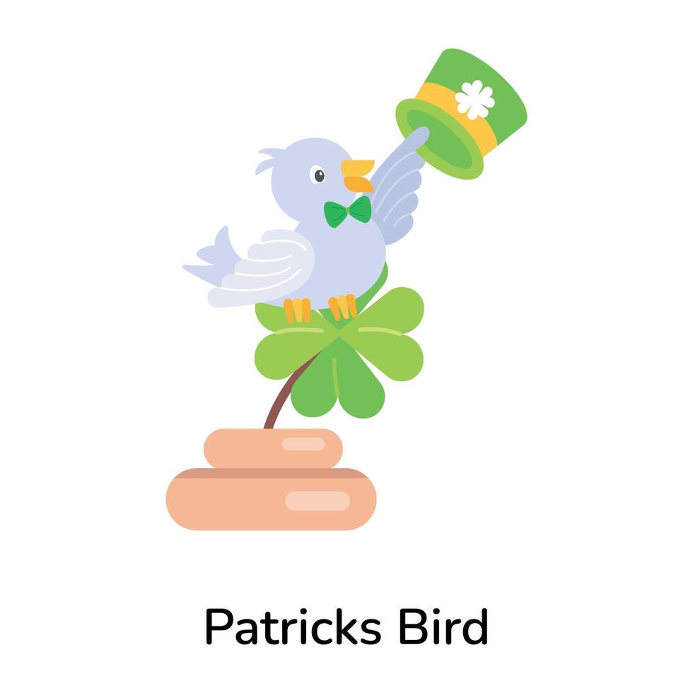 Trendy Patricks Bird vector