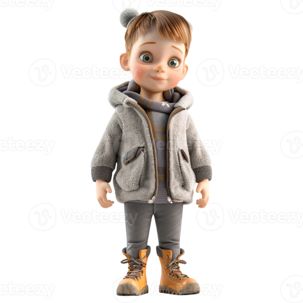 AI generated 3D Rendering of a Little Beautiful Girl Toddler on Transparent Background - Ai Generated png