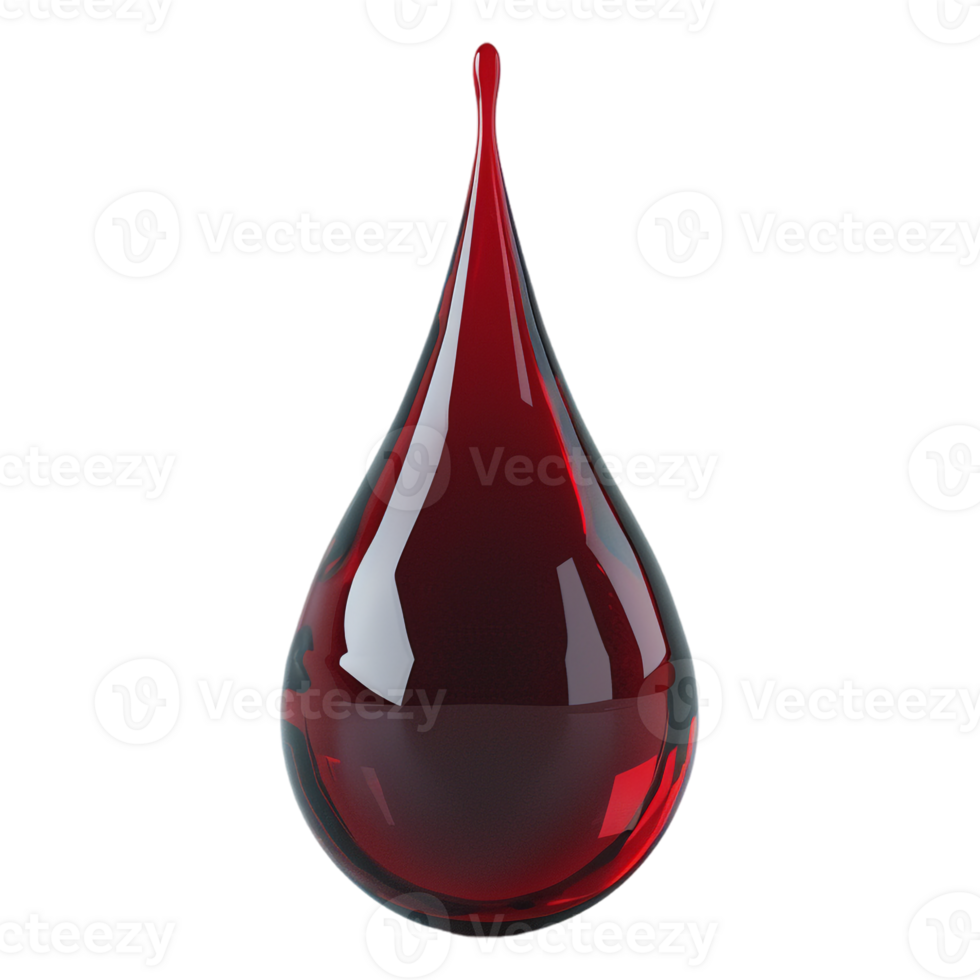 AI generated 3D Rendering of a Red Liquid Drops on Transparent Background - Ai Generated png