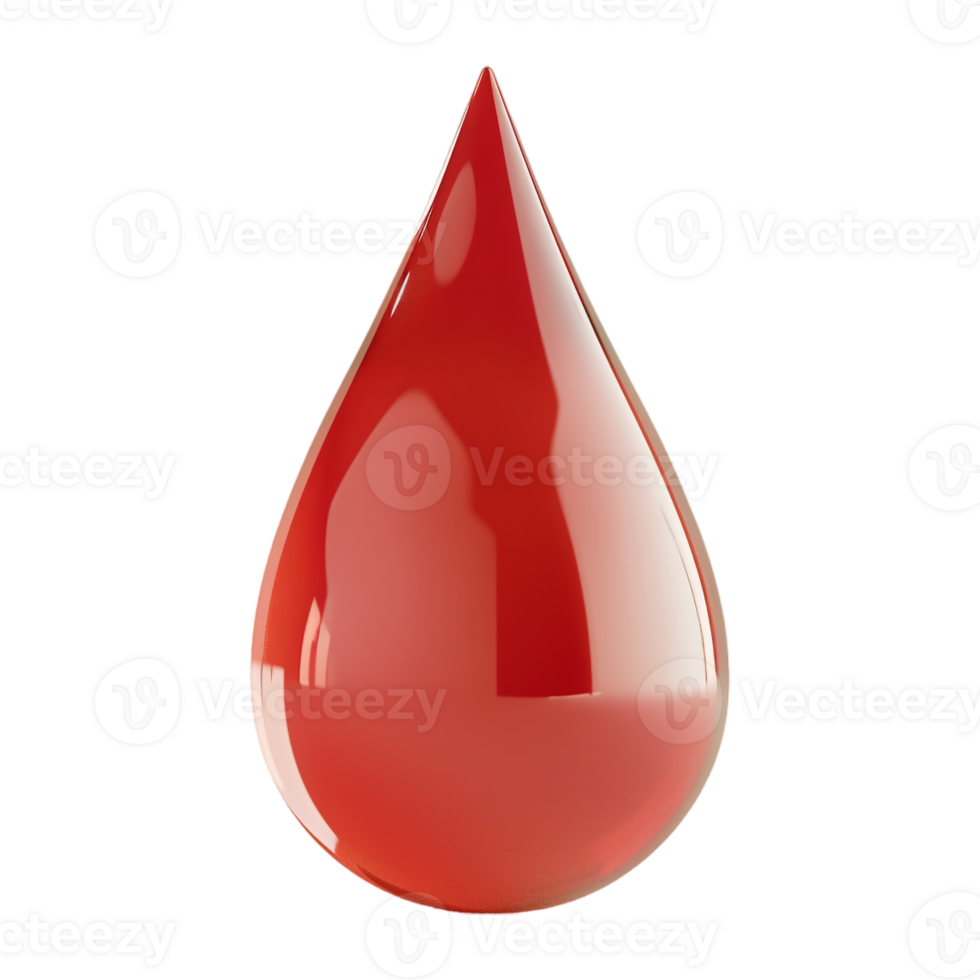 AI generated 3D Rendering of a Red Liquid Drops on Transparent Background - Ai Generated png