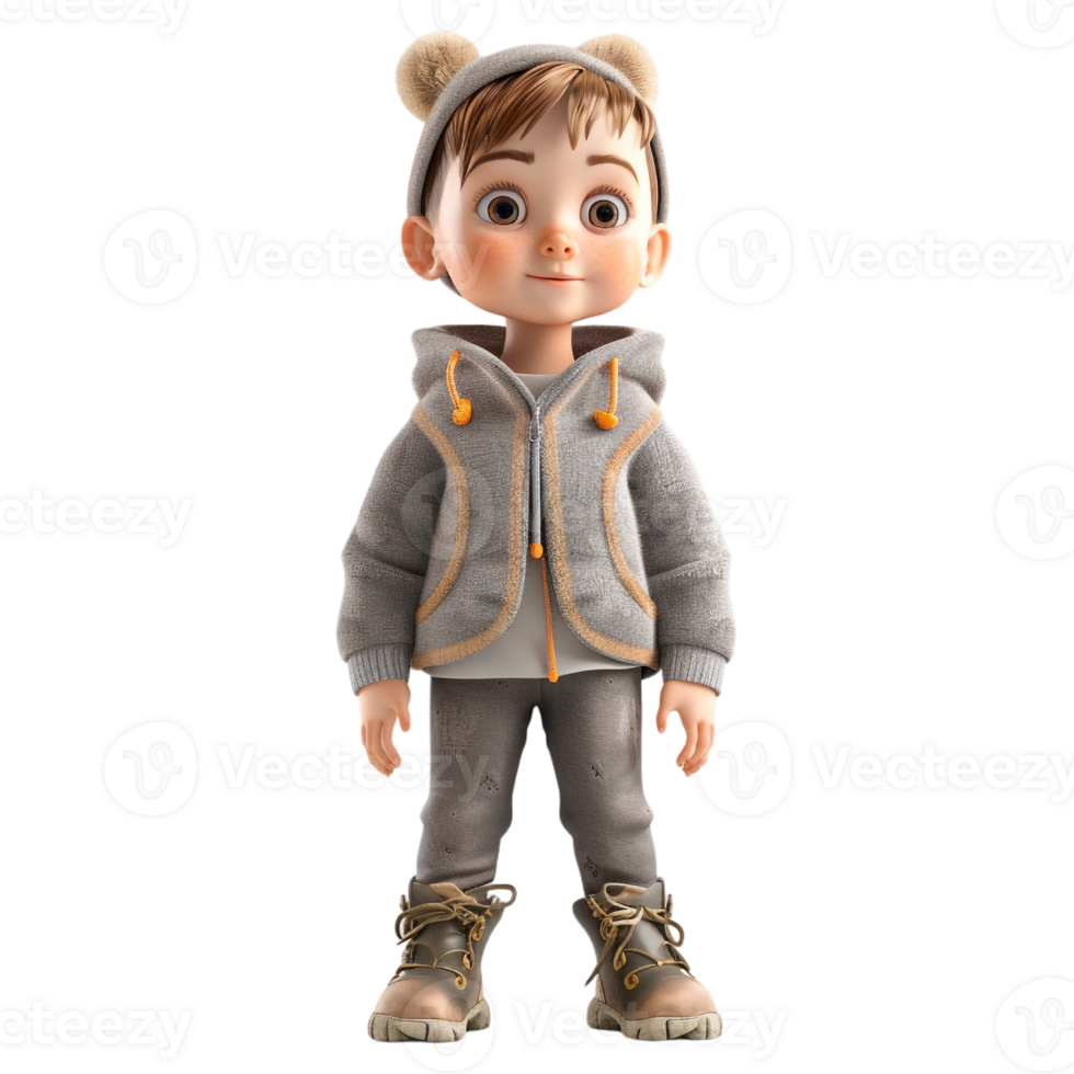AI generated 3D Rendering of a Little Beautiful Girl Toddler on Transparent Background - Ai Generated png