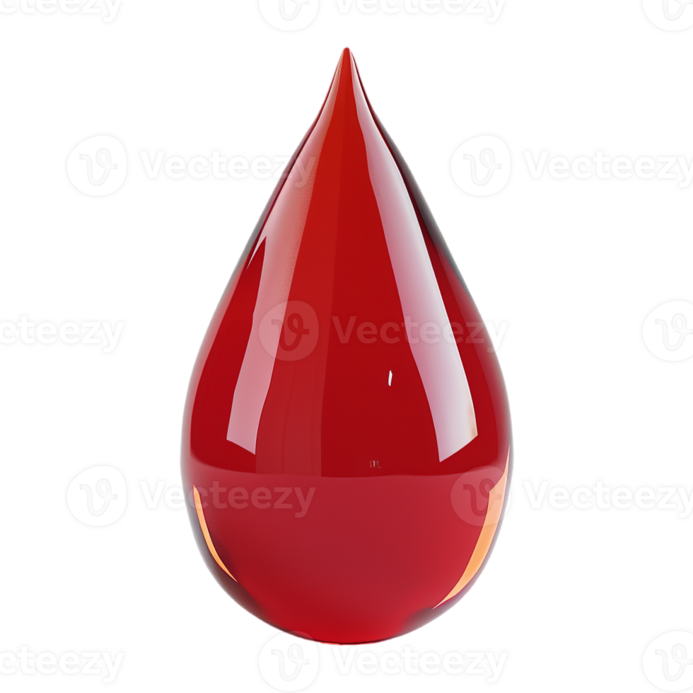 AI generated 3D Rendering of a Red Liquid Drops on Transparent Background - Ai Generated png