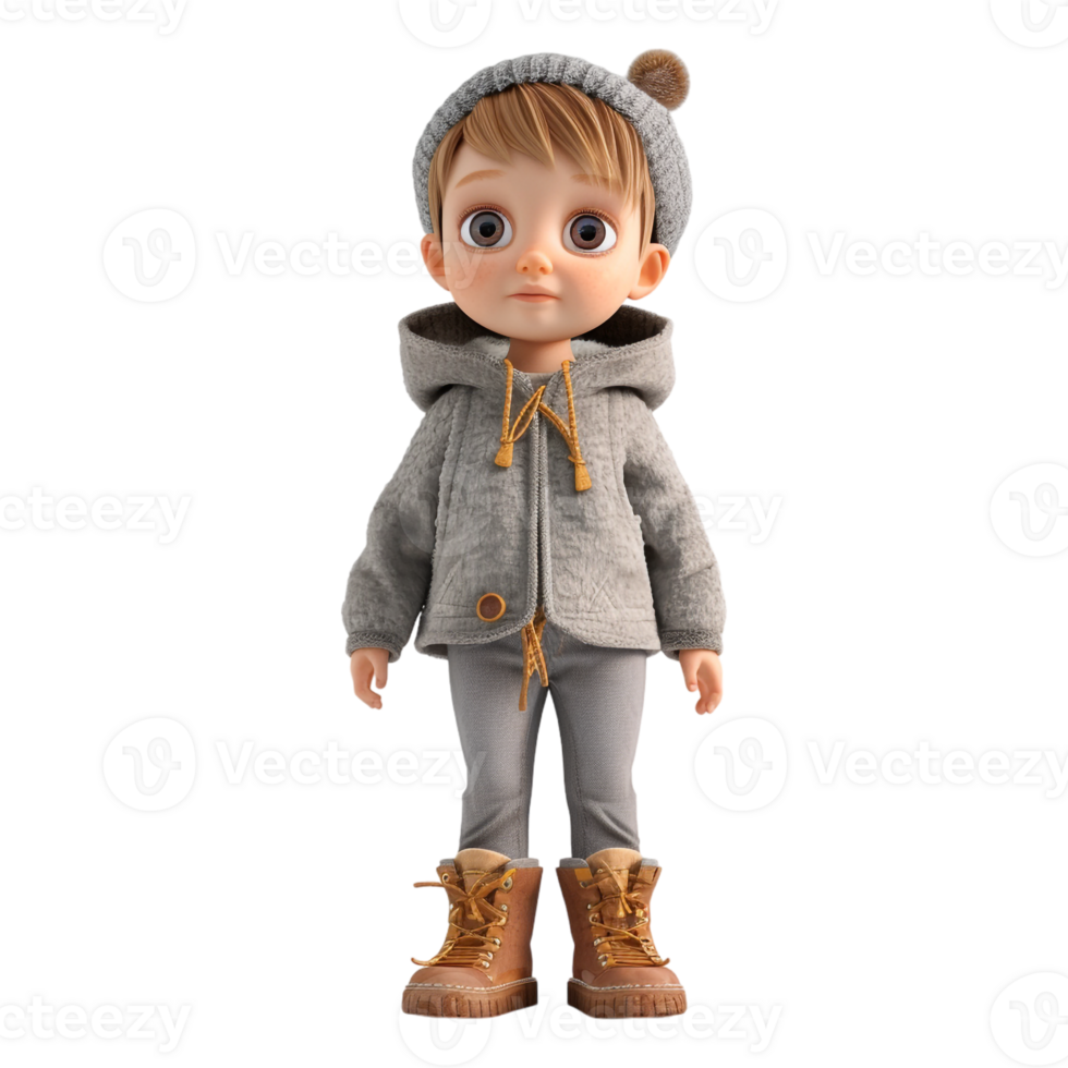 AI generated 3D Rendering of a Little Beautiful Girl Toddler on Transparent Background - Ai Generated png