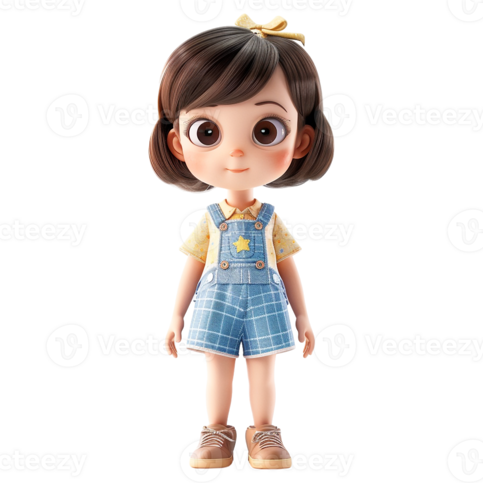 AI generated 3D Rendering of a Little Beautiful Girl Toddler on Transparent Background - Ai Generated png