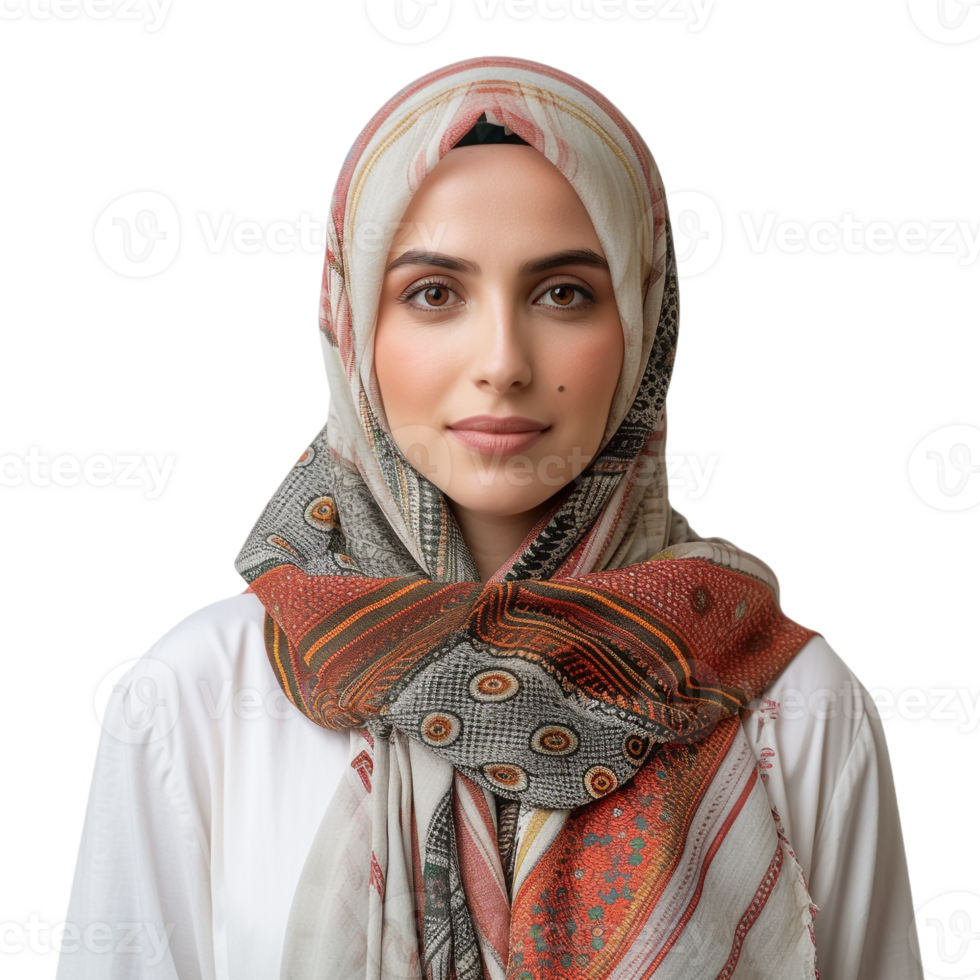 AI generated 3D Rendering of a Woman Wearing Hijaab on Transparent Background - Ai Generated png