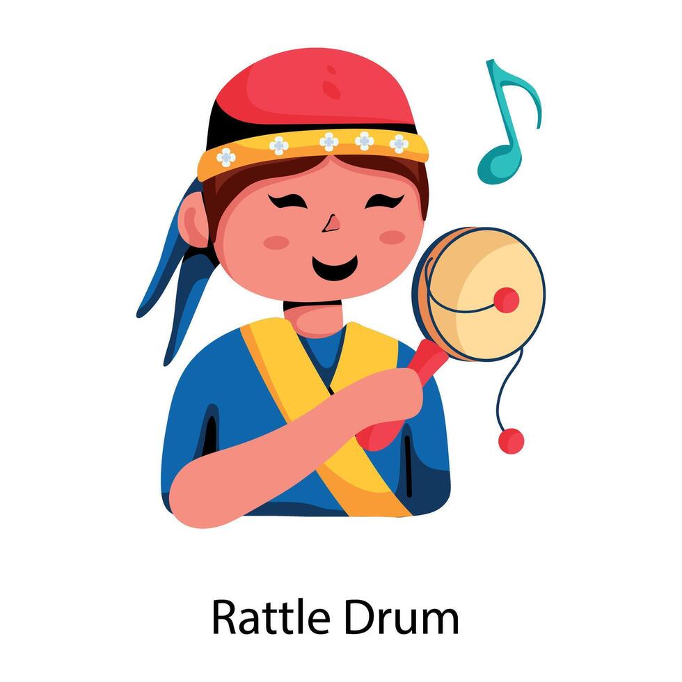 Trendy Rattle Drum vector