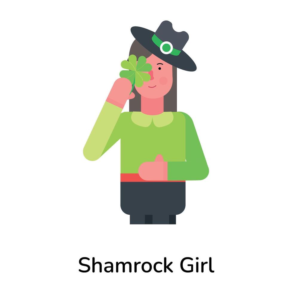 Trendy Shamrock Girl vector