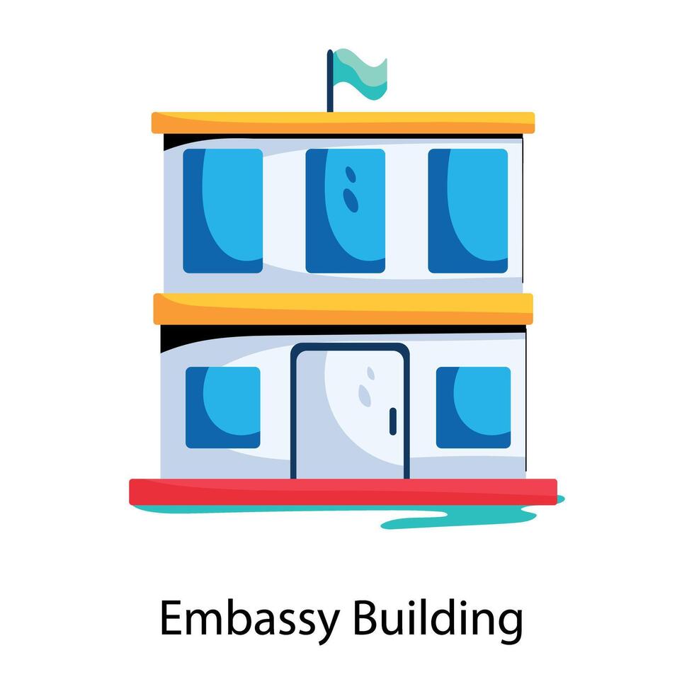 Trendy Embassy Building vector