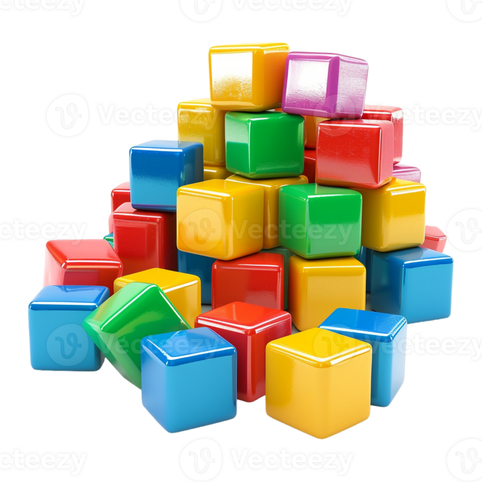 AI generated 3D Rendering of a Colorful Baby Toy Boxes on Transparent Background - Ai Generated png