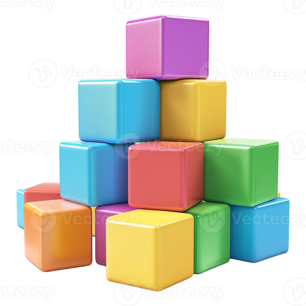 AI generated 3D Rendering of a Colorful Baby Toy Boxes on Transparent Background - Ai Generated png