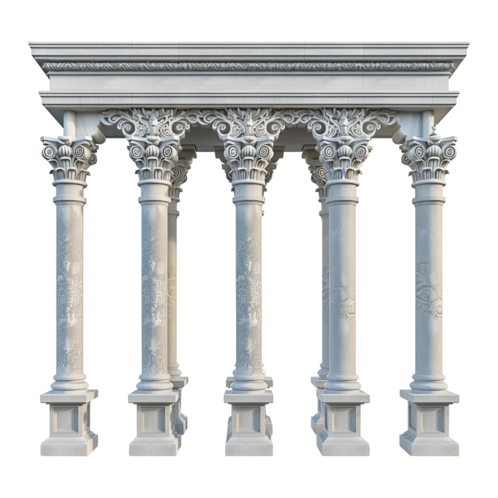 AI generated 3D Rendering of a Greek Marble Stone on Transparent Background - Ai Generated png