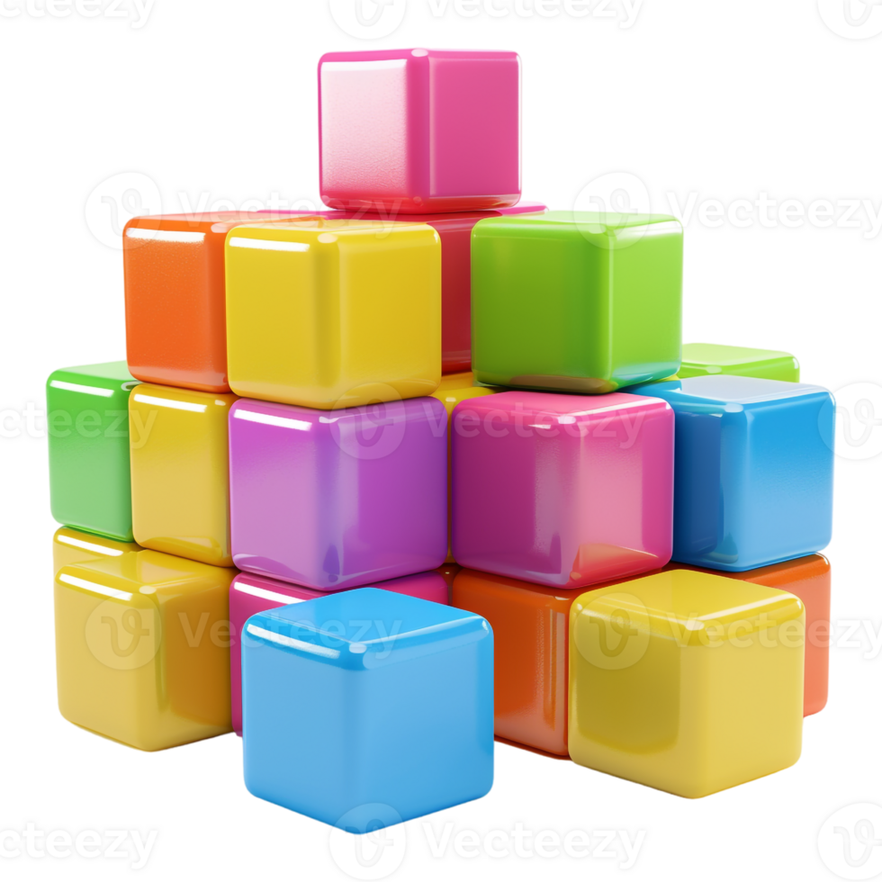 AI generated 3D Rendering of a Colorful Baby Toy Boxes on Transparent Background - Ai Generated png