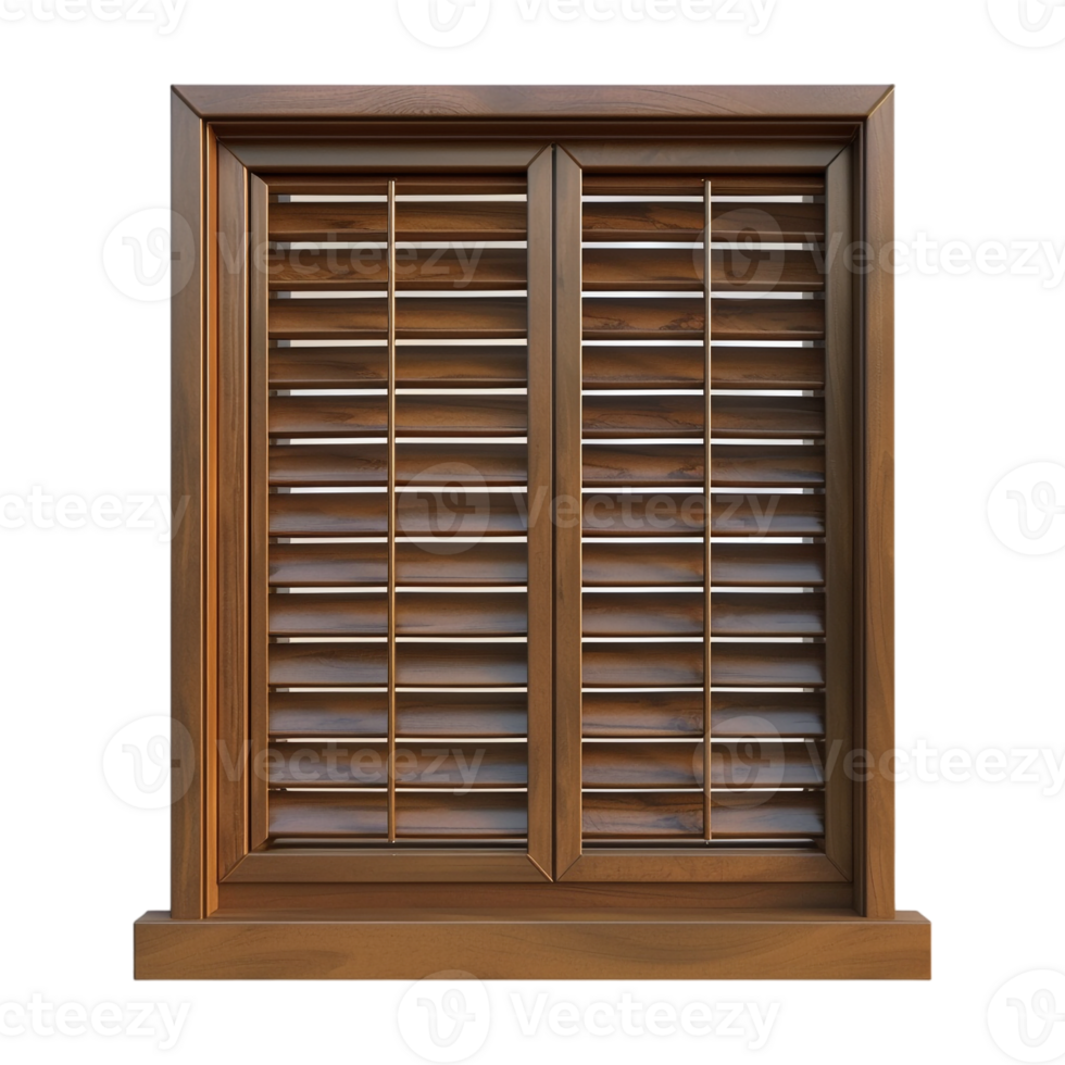 AI generated Wooden Window on Transparent background - Ai Generated png