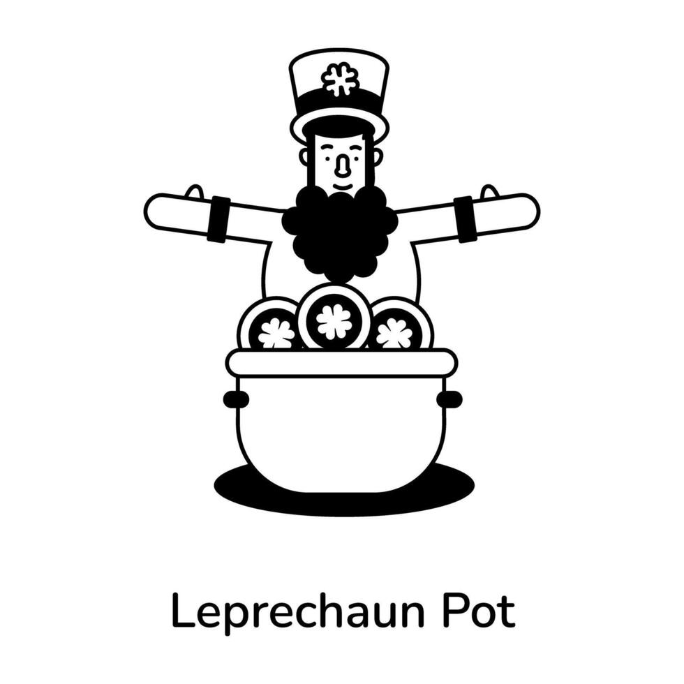 Trendy Leprechaun Pot vector