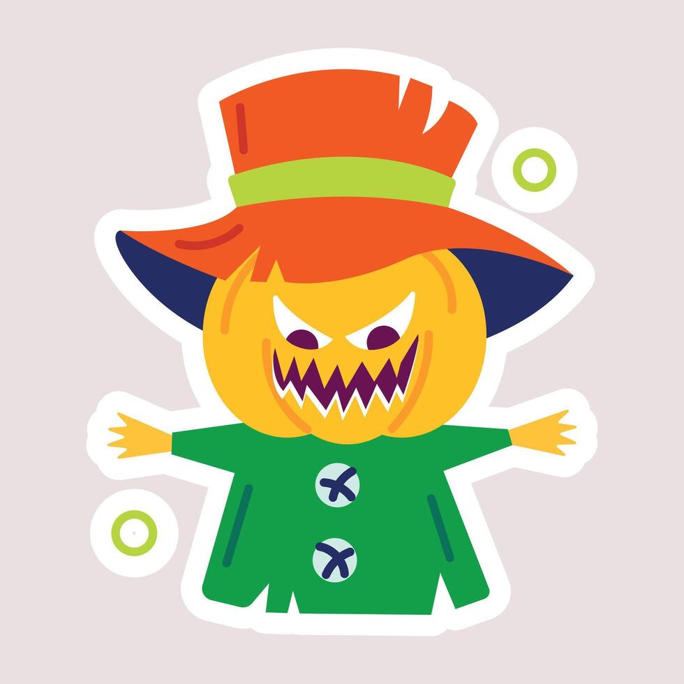 Trendy Spooky Scarecrow vector