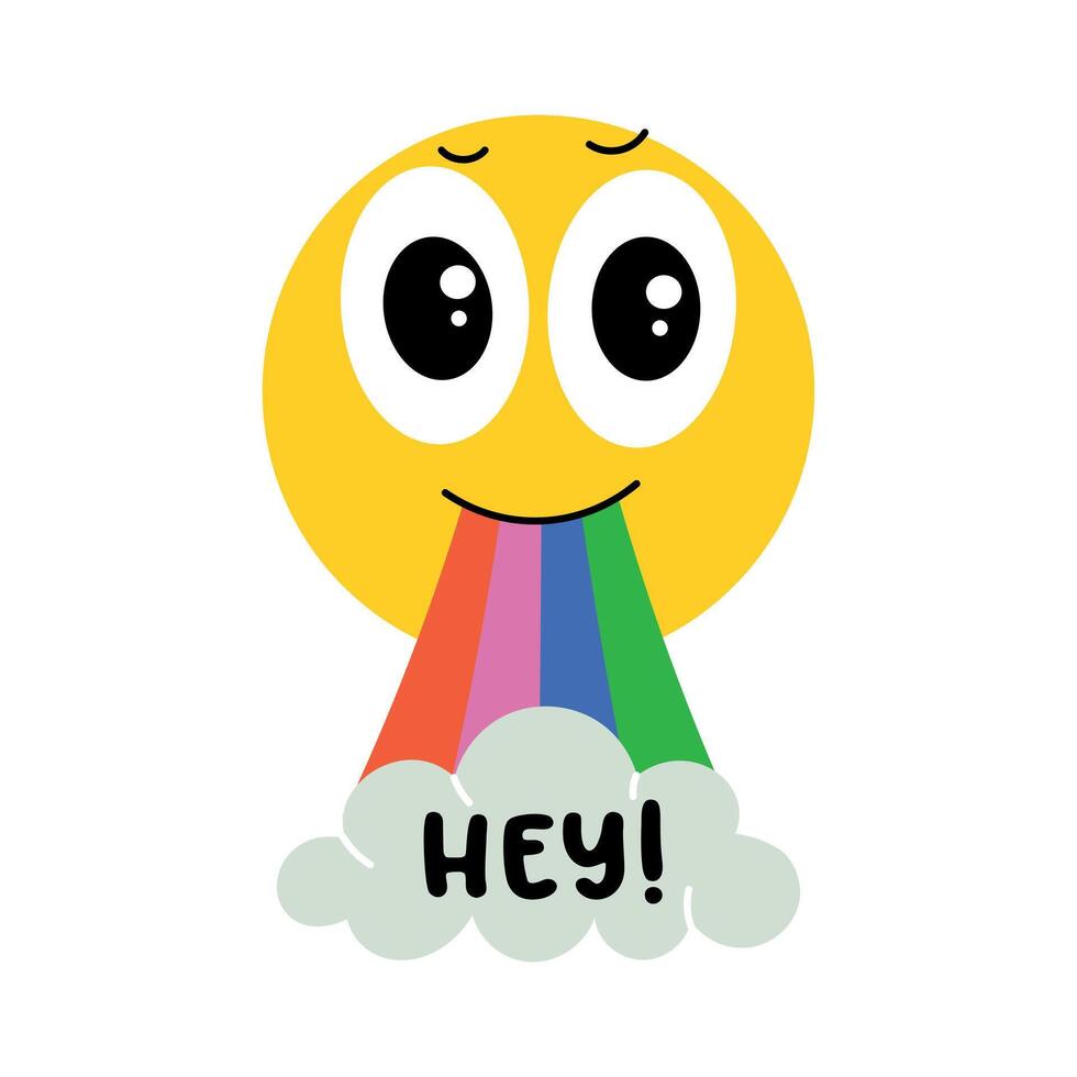 Trendy Rainbow Tongue vector