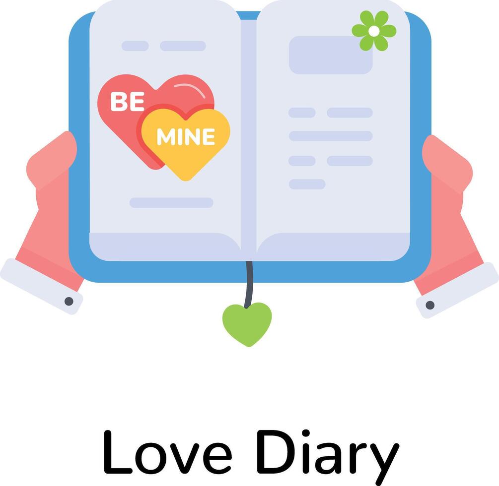 Trendy Love Diary vector