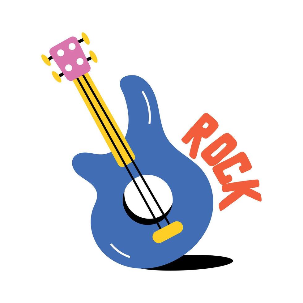 Trendy Rock Guitar vector