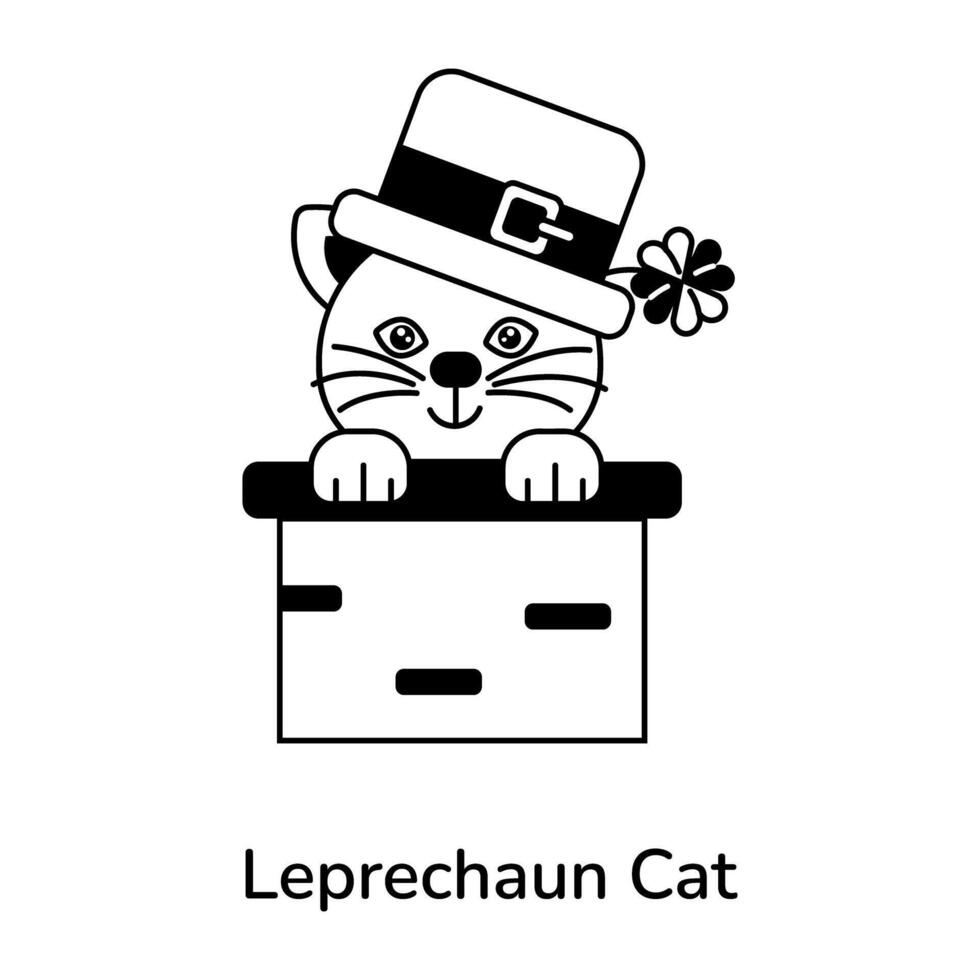 Trendy Leprechaun Cat vector