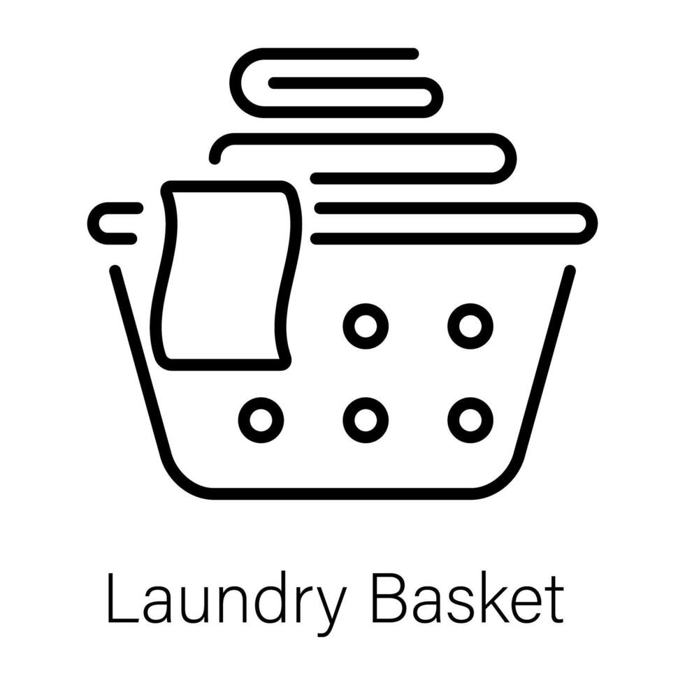 Trendy Laundry Basket vector