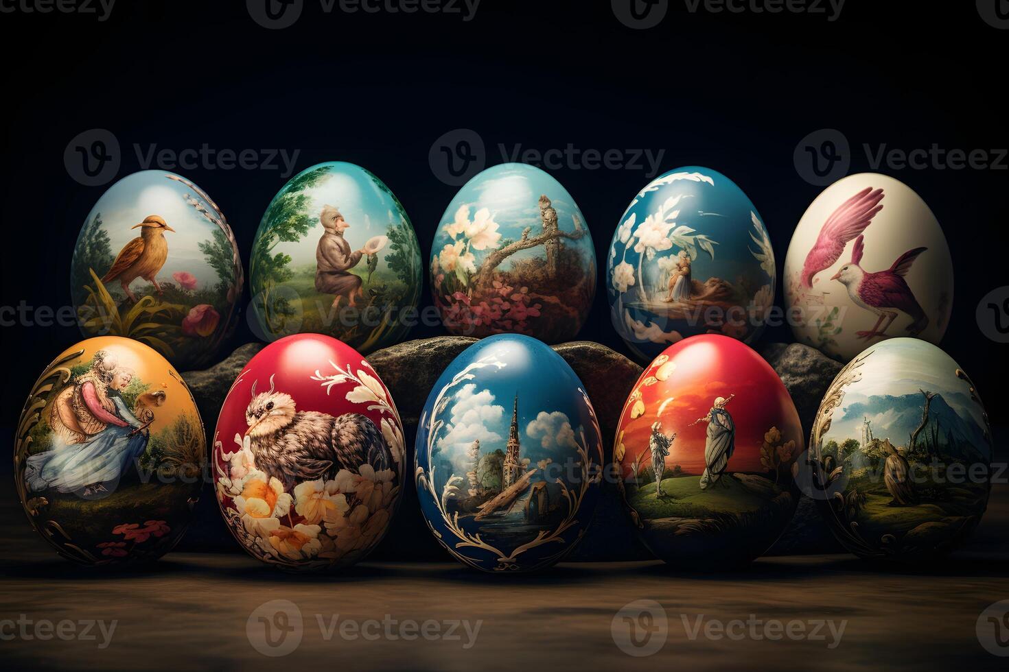 AI generated Easter eggs photo