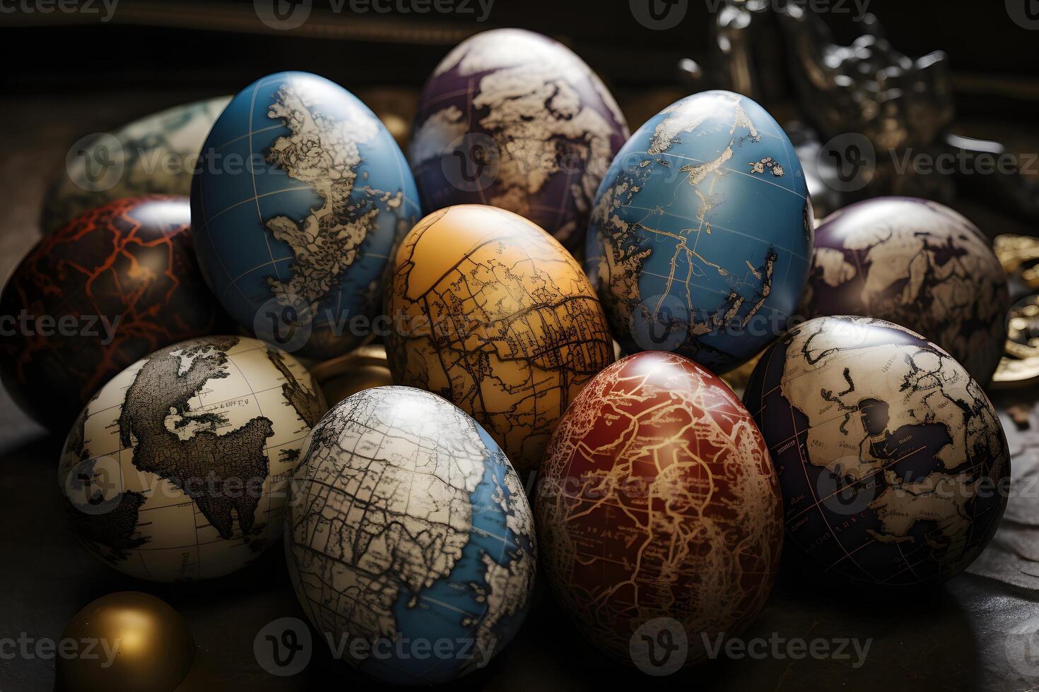 AI generated Easter eggs photo