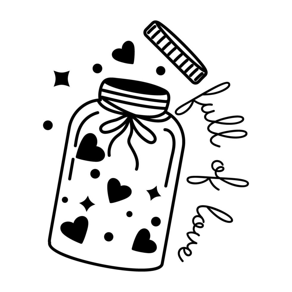 Trendy Valentine Jar vector