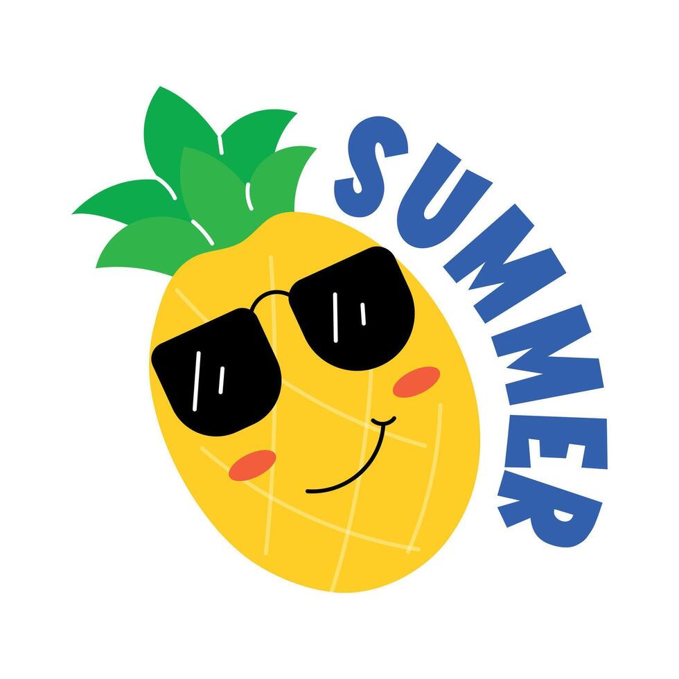 Trendy Cool Pineapple vector