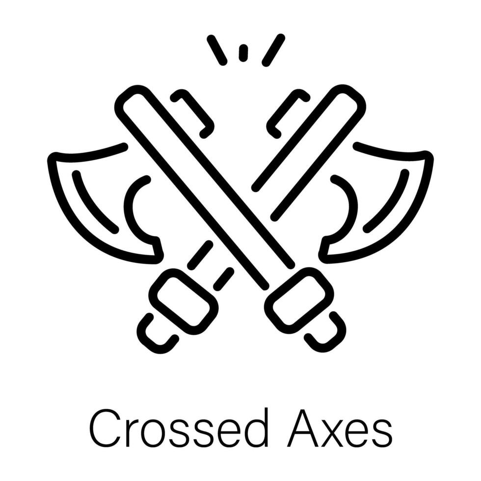 Trendy Crossed Axes vector