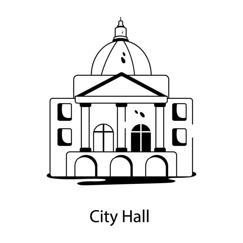 Trendy City Hall vector