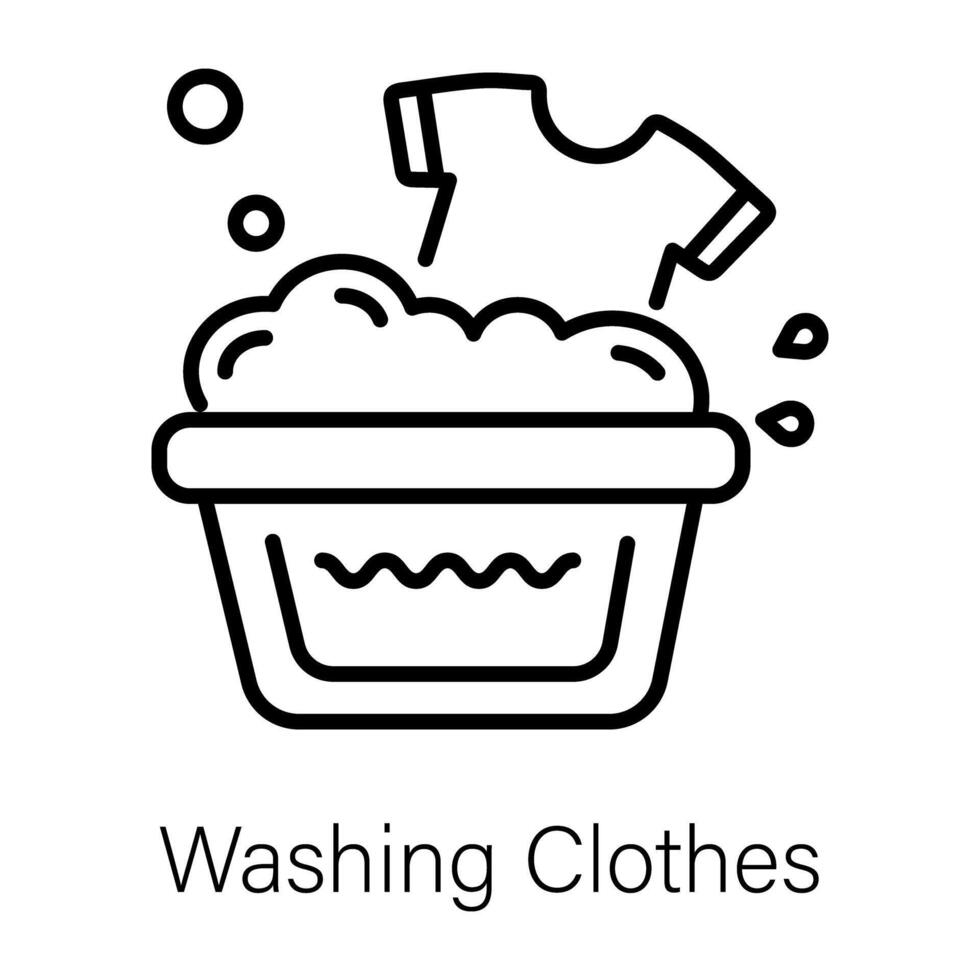 Trendy Washing Clothes vector