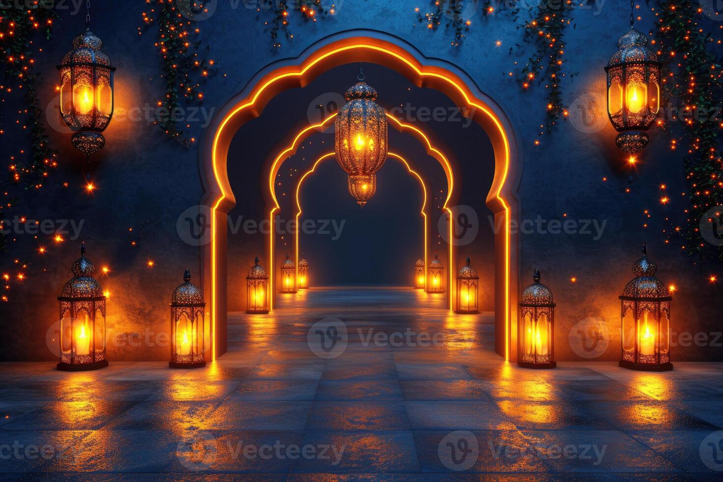 AI generated blessing ramadan vibes background professional photography photo