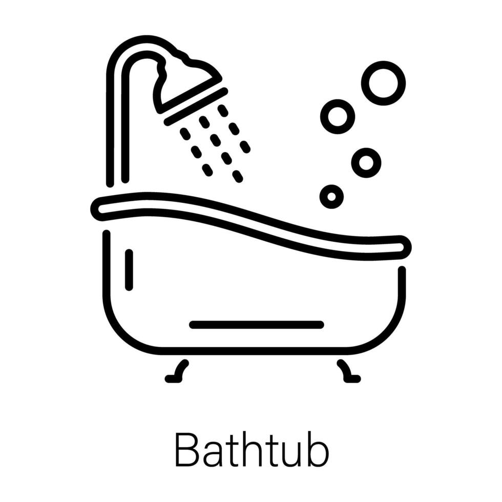 Trendy Bathtub Concepts vector