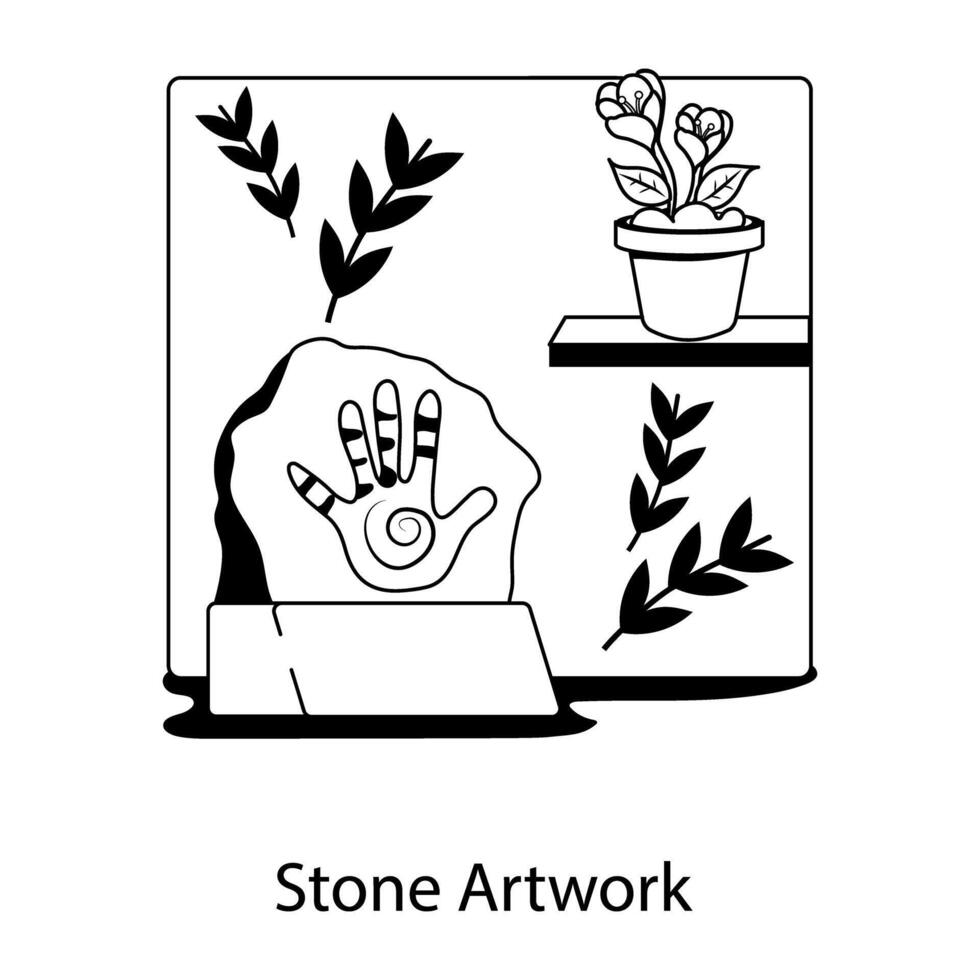 Trendy Stone Artwork vector