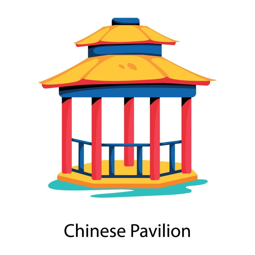 Trendy Chinese Pavilion vector