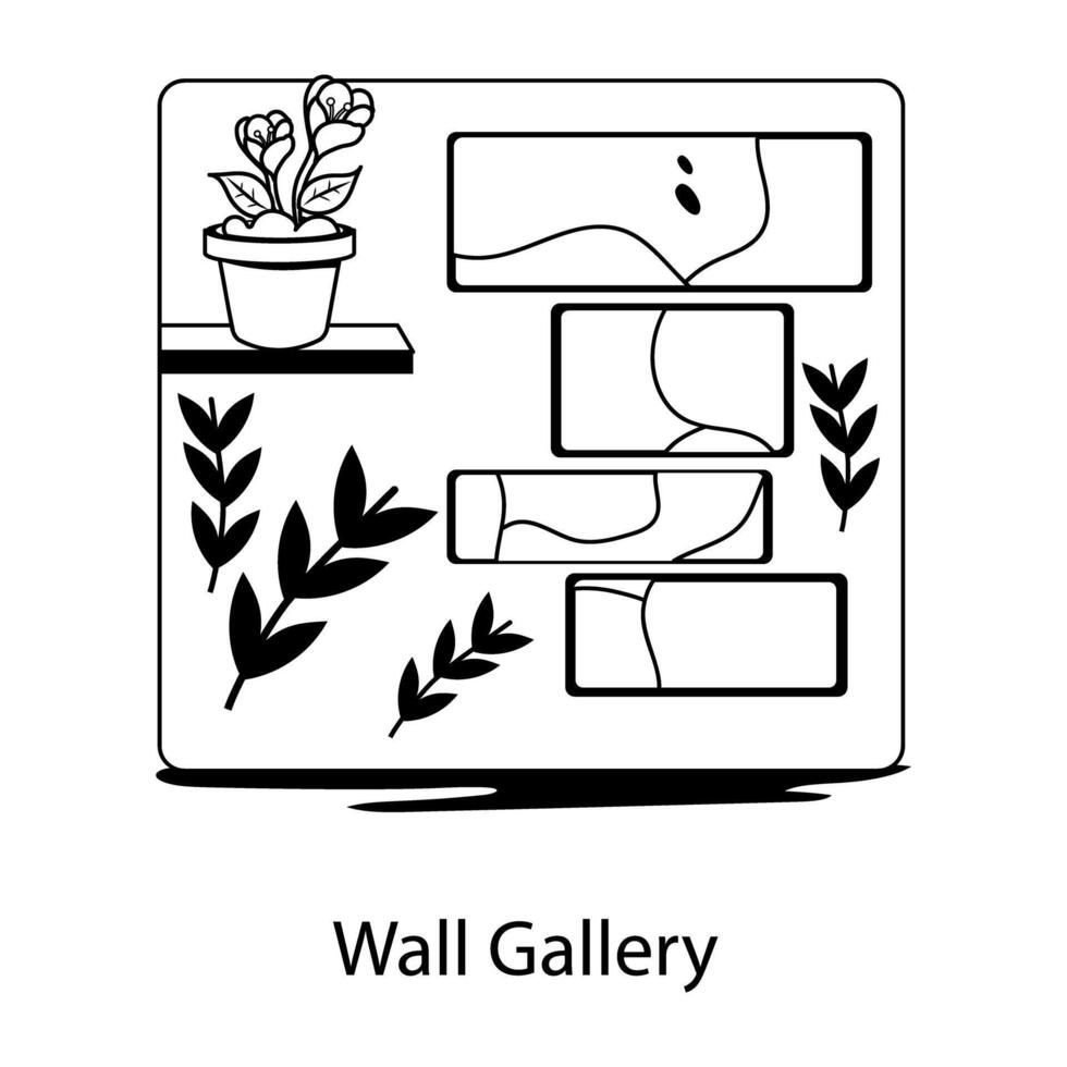 Trendy Wall Gallery vector